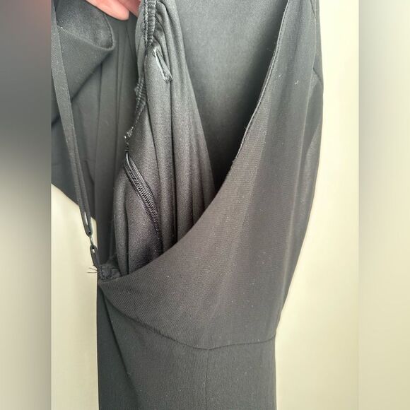 Black full length goth flowy backless maxi dress - Picture 11 of 13